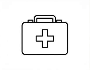 Fototapeta premium Medical bag icon vaccine development related 