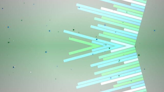 Abstract digital animation of a blue and green data visualization background.