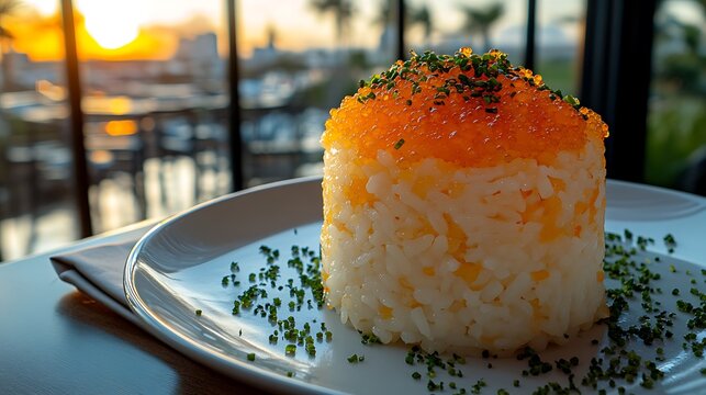 Sushi Rice Ball Sunset Luxury Dining.