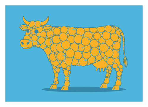 Golden Cow - Cash Cow Concept Vector