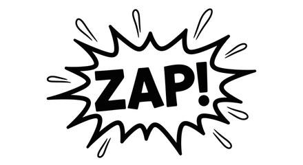 Comic book style illustration of a ZAP sound effect exploding in graphic design © Hussnain