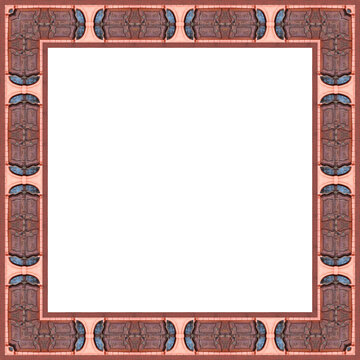 Breiter leerer quadratischer Bilderrahmen aus Holz mit wei&szlig;en Hintergrund