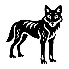 Obraz premium dingo icon silhouette illustration for wildlife, australian animal, and nature design