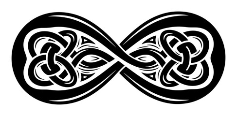 Fototapeta premium Celtic Knot Infinity - Black & White Vector