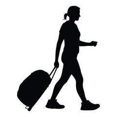 Backpacker Traveler Vector, Silhouette, Illustration