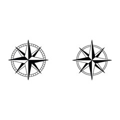 Compass Vector, Silhouette, Illustration