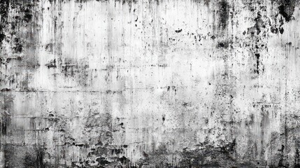 Obraz premium Distressed White Wall with Black Spots and Peeling Paint for Urban Grungy Background in High Contrast
