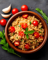 Healthy Quinoa Salad with Cherry Tomatoes and Fresh Herbs