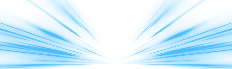 Neon laser blue lines streak along city road and highway traffic. Light motion forms futuristic energy trail speed flows, glowing wave. Blue rays zoom in motion effect. Vector illustration png.