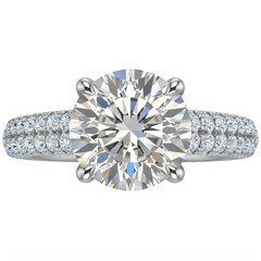 Elegant ornate diamond ring with large center stone PNG