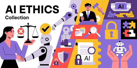 Artificial Intelligence AI Ethics Collection: Ethical Considerations, Fairness, Bias Detection, Algorithm Transparency, Human Oversight, Responsible Innovation in Data Science, Machine Learning Regula