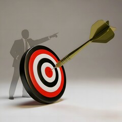 Dart Hitting Bullseye Target &ndash; Goal Achievement and Success Concept