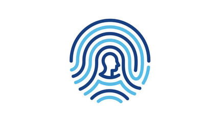Fingerprint Icon Unique Human Identity d flat vector isolated white background
