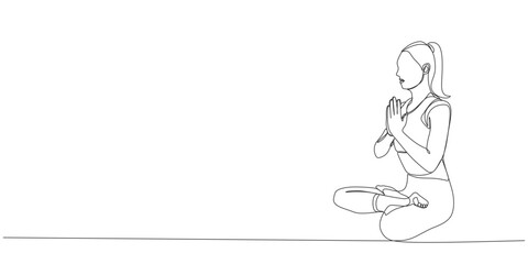 continuous line of people meditating eps 2