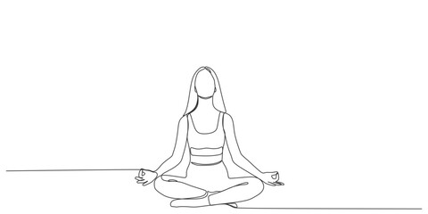 continuous line of people meditating eps 1