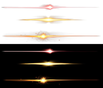 Fiery light line with explosion effect and glowing particles