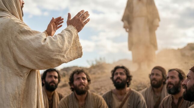 The Ascension of Jesus Christ, a New Testament Gospel event for biblical publications.