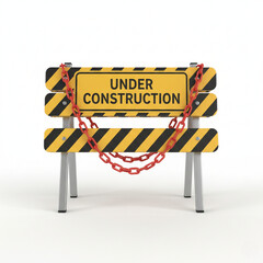 under construction sign isolated