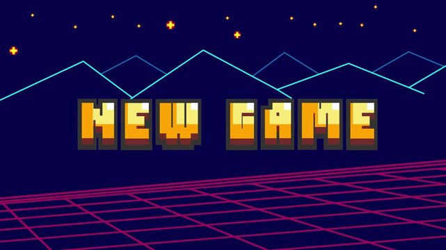 New game pixel art .8 bit game.retro game. for game assets