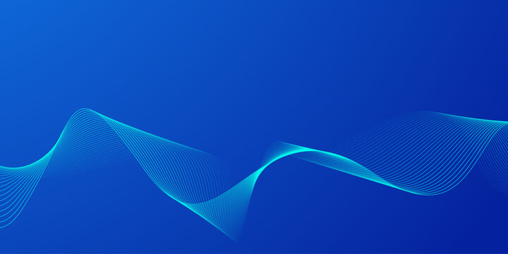 Abstract blue gradient background with flowing dynamic lines in futuristic technology theme
