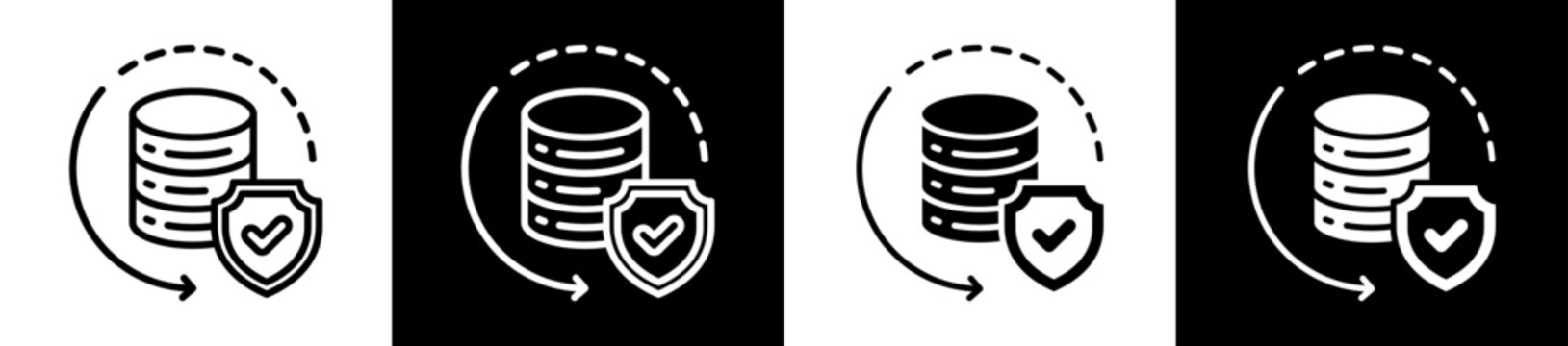 Data Integrity Icon Set In Black And White Filled Style Collection