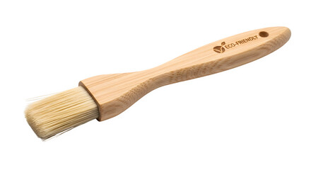 Eco friendly wooden pastry brush for professional kitchen use, isolated on white or transparent background. PNG