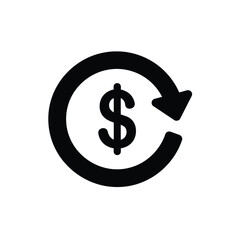 Obraz premium Money back refund icon sign dollar arrow symbol isolated transparent background