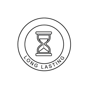 Long lasting icon hourglass symbol line isolated transparent background