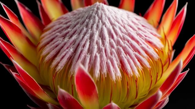 Close-up of a vibrant King Protea flower
