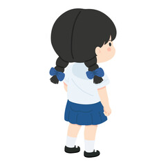 Illustration Of Girl Wearing School Uniform