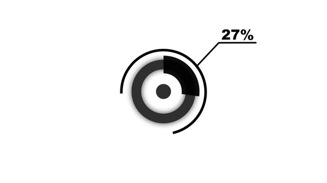 57% circle diagrams Infographics animation design, 57 Percentage pie charts. Business data visualization dashboard for statistics and reports in 4K video animation. mobile social media and tv..