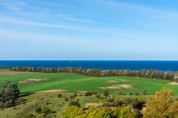 view of the coast of the baltic sea in island ruegen