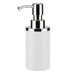 Obraz premium Minimalist Chrome Soap Dispenser with Pump Nozzle isolated on a transparent background