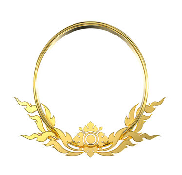 Opulent Golden khmer Inspired Frame with Intricate Traditional Ornamentation on Abstract Striped  Evoking Luxury and Cultural Elegance