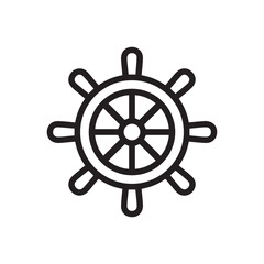 Obraz premium ship steering wheel icon