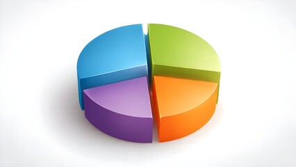 Obraz premium 3D Pie Chart with Highlighted Section