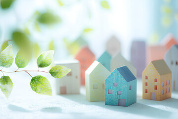 パステルカラーの緑あふれる優しい街並み
