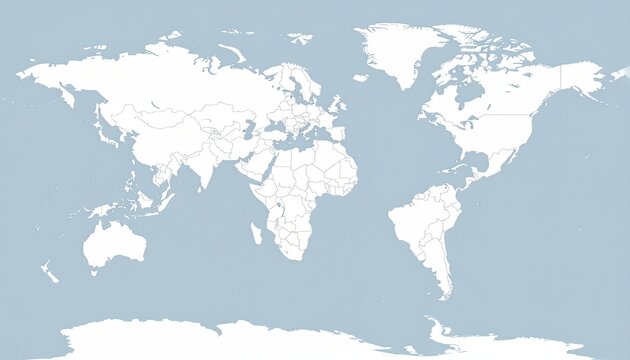 "World Map with Shaded Countries Highlighting Africa and Middle East Regional Emphasis"