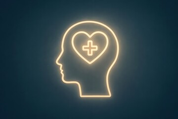 mental health care digital concept, gentle light glow
