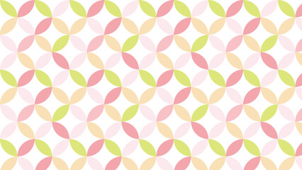 春色のカラフルなかわいい七宝柄の背景