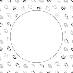 hand drawn map pins location circle frame background