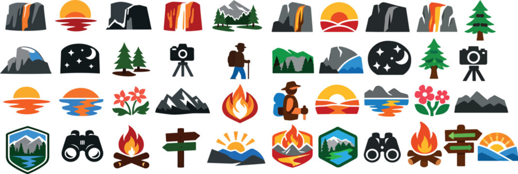 Yosemite Firefall Icons and Adventure Collection