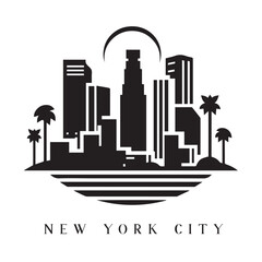 Fototapeta premium New York City Skyline Silhouette Icon