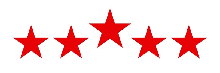 Obraz premium red 5 stars vector, 