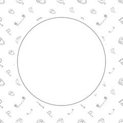 hand drawn map pins location circle frame background