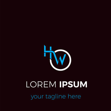 Inspirational logo design of HW letter icon, with one isolated or circled W letter, simple and nice logo.