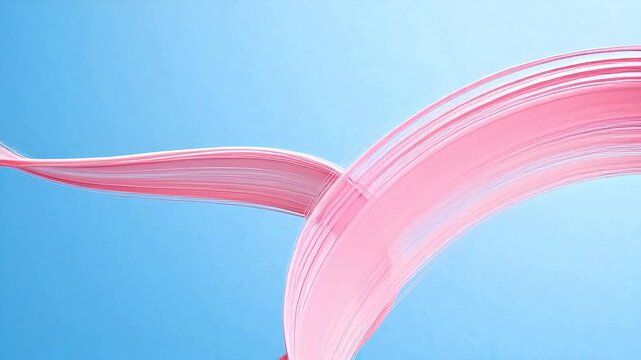 Pink flowing lines on blue background
