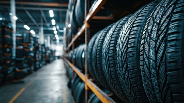 Warehouse storage of new tires