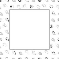hand drawn map pins location square frame background
