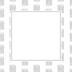 hand drawn map pins location square frame background